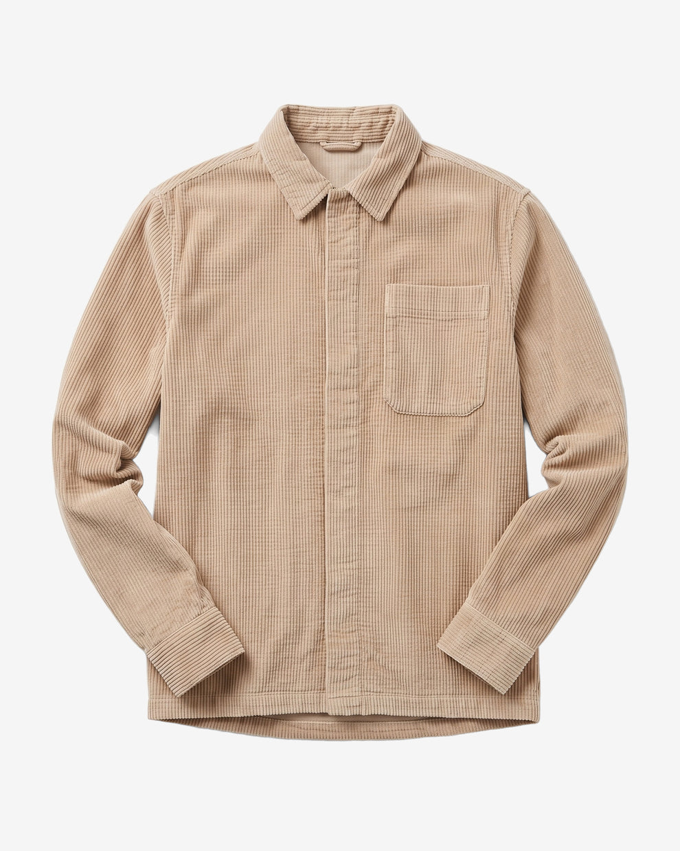 KnowledgeCotton Apparel - MEN Corduroy overshirt Overshirts 1228 Light feather gray
