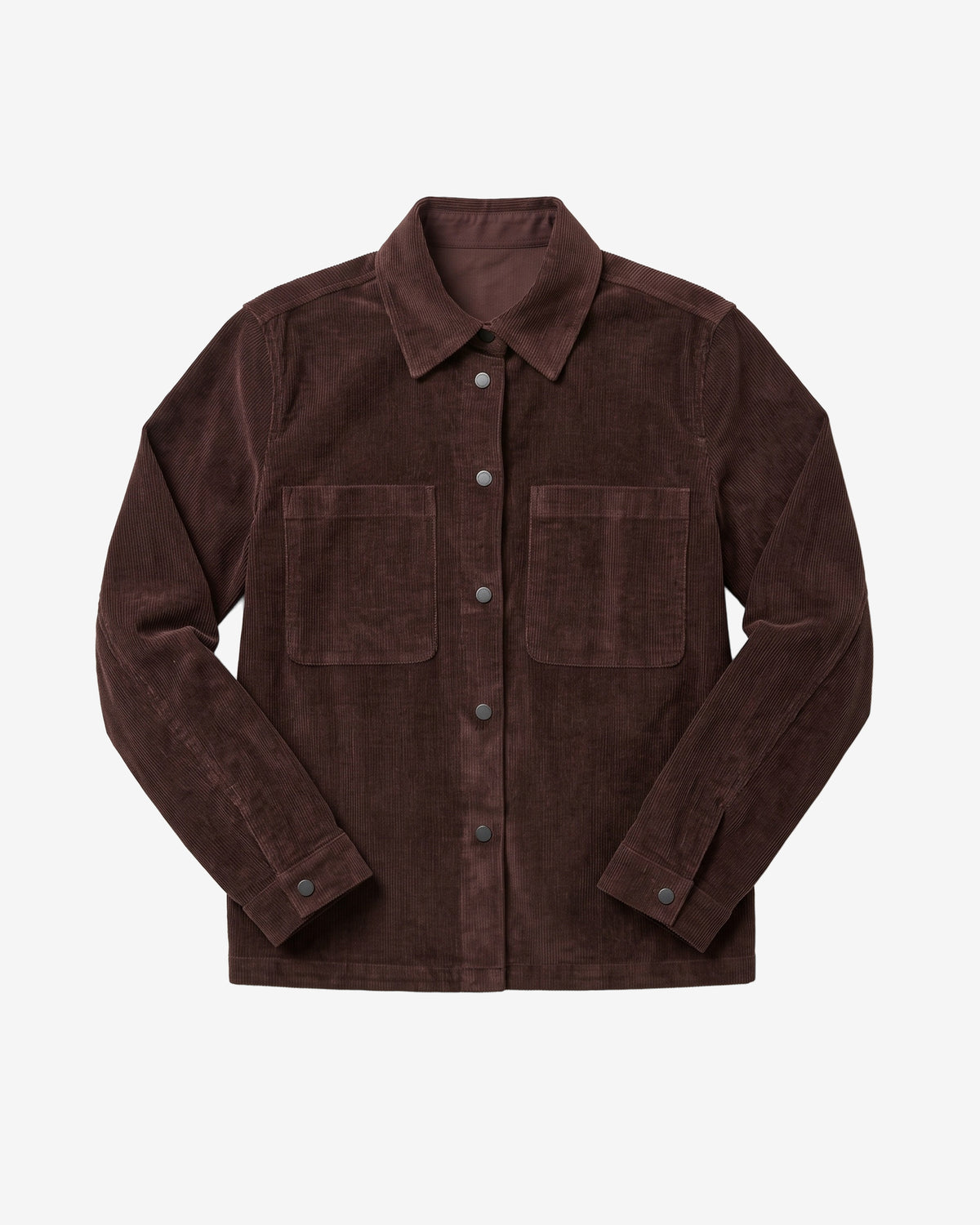 KnowledgeCotton Apparel - WMN Corduroy overshirt Overshirts 1487 Chocolate Torte
