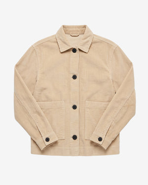 KnowledgeCotton Apparel - WMN Corduroy overshirt Overshirts 1228 Light feather gray