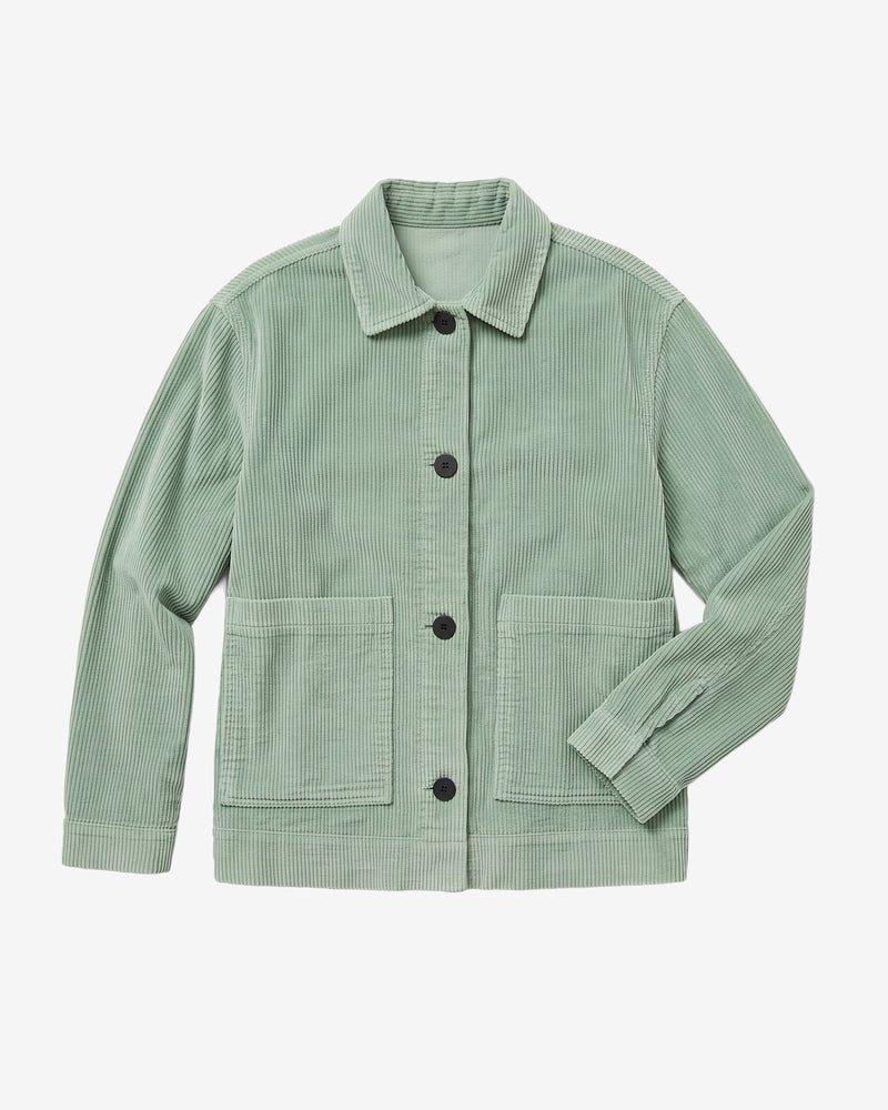 KnowledgeCotton Apparel - WMN Corduroy overshirt Overshirts 1396 Lily Pad