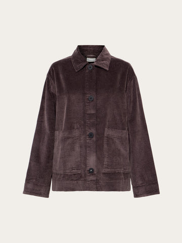 KnowledgeCotton Apparel - WMN Corduroy overshirt Overshirts 1487 Chocolate Torte