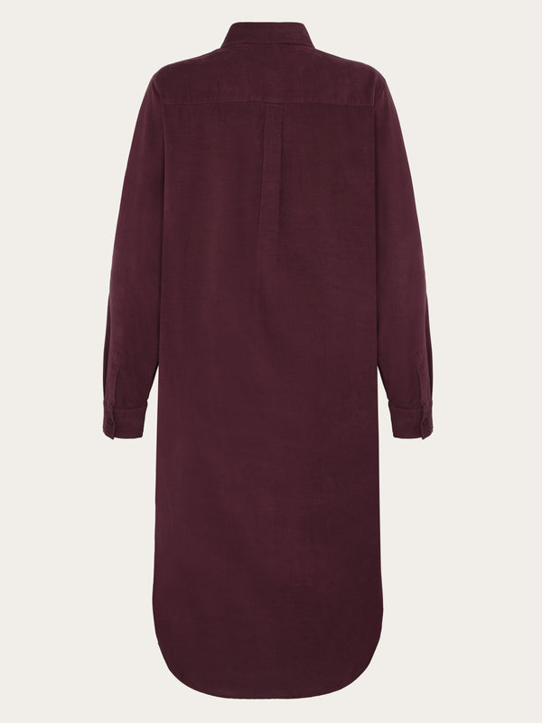 KnowledgeCotton Apparel - WMN Corduroy shirt dress Dresses 1281 Fig