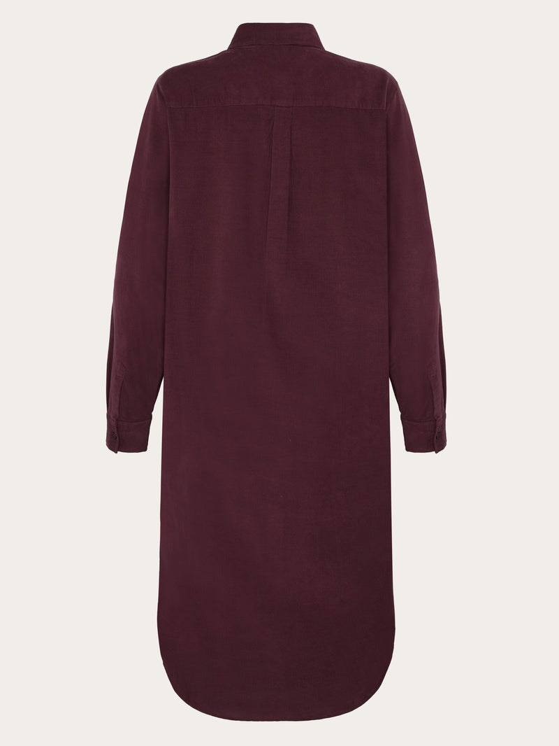 KnowledgeCotton Apparel - WMN Corduroy shirt dress Dresses 1281 Fig
