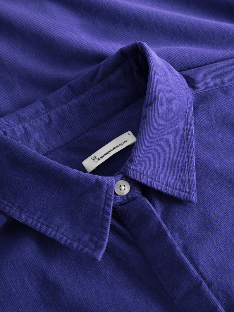 KnowledgeCotton Apparel - WMN Corduroy shirt dress Dresses 1416 Deep Purple