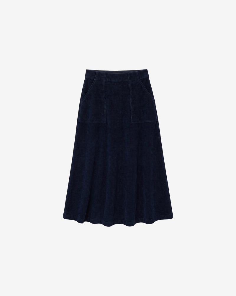 KnowledgeCotton Apparel - WMN Corduroy skirt Skirts 1412 Night Sky