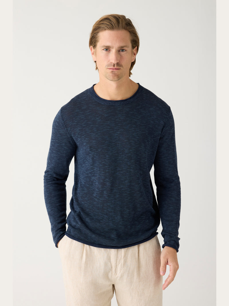 KnowledgeCotton Apparel - MEN Crew neck knit Tencel™ Knits 1001 Total Eclipse