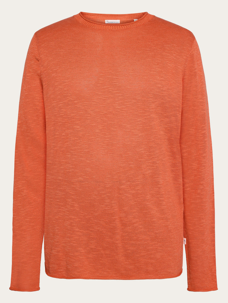 KnowledgeCotton Apparel - MEN Crew neck knit Tencel™ Knits 1481 Langoustino