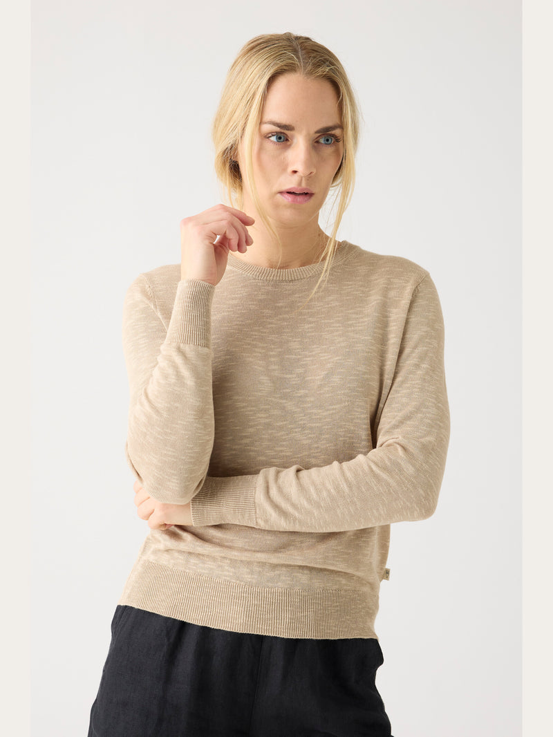 KnowledgeCotton Apparel - WMN Crew neck knit Tencel™ Knits 1228 Light feather gray