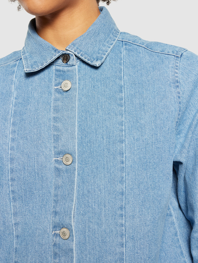 KnowledgeCotton Apparel - WMN Denim shirt - GOTS/Vegan Shirts 3058 Light Blue denim