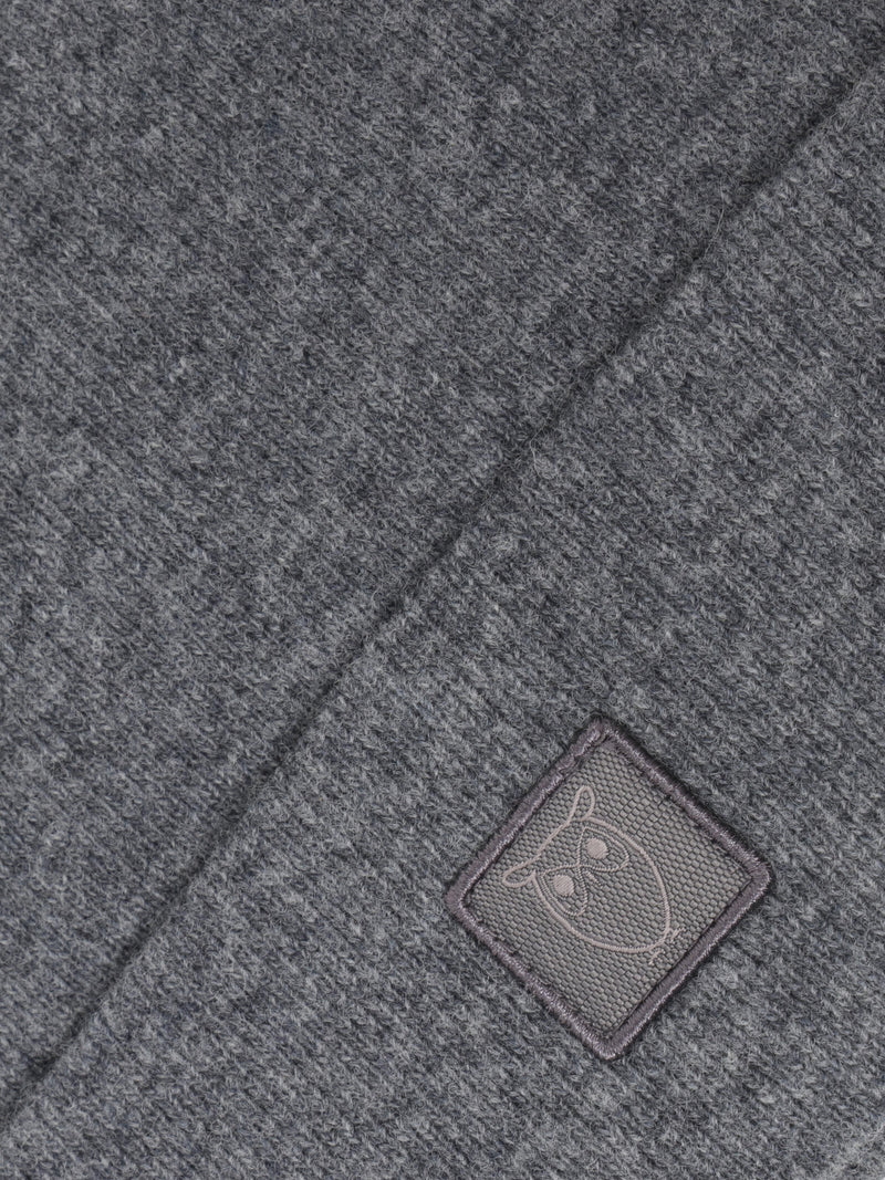 KnowledgeCotton Apparel - UNI Double layer wool beanie Hats 1073 Dark Grey Melange