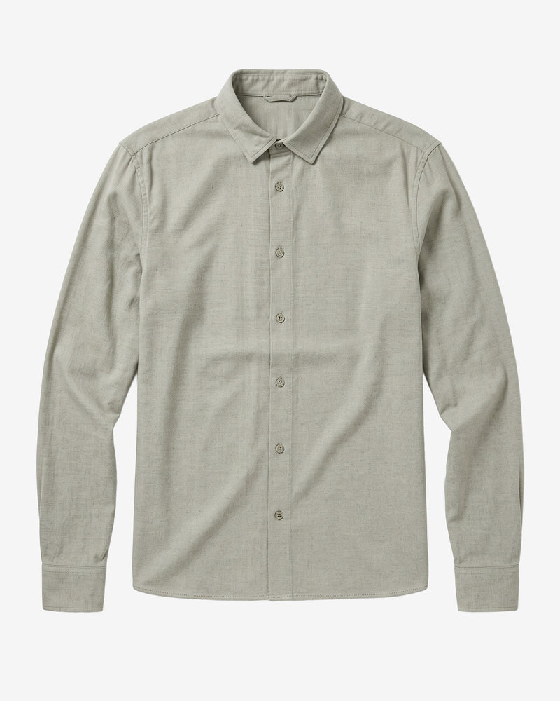 KnowledgeCotton Apparel - MEN Dune light twill shirt Shirts 1068 Burned Olive