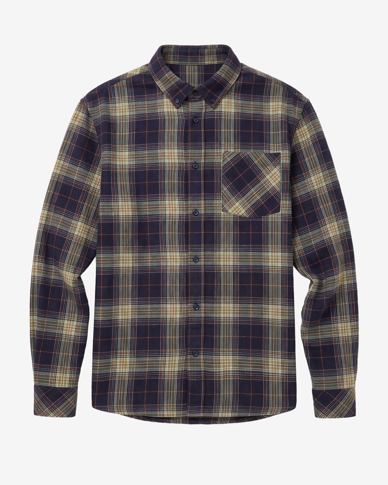KnowledgeCotton Apparel - MEN Dune regular check flannel shirt Shirts 7021 blue check