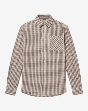KnowledgeCotton Apparel - MEN Dune regular check shirt Shirts 7033 Creme check