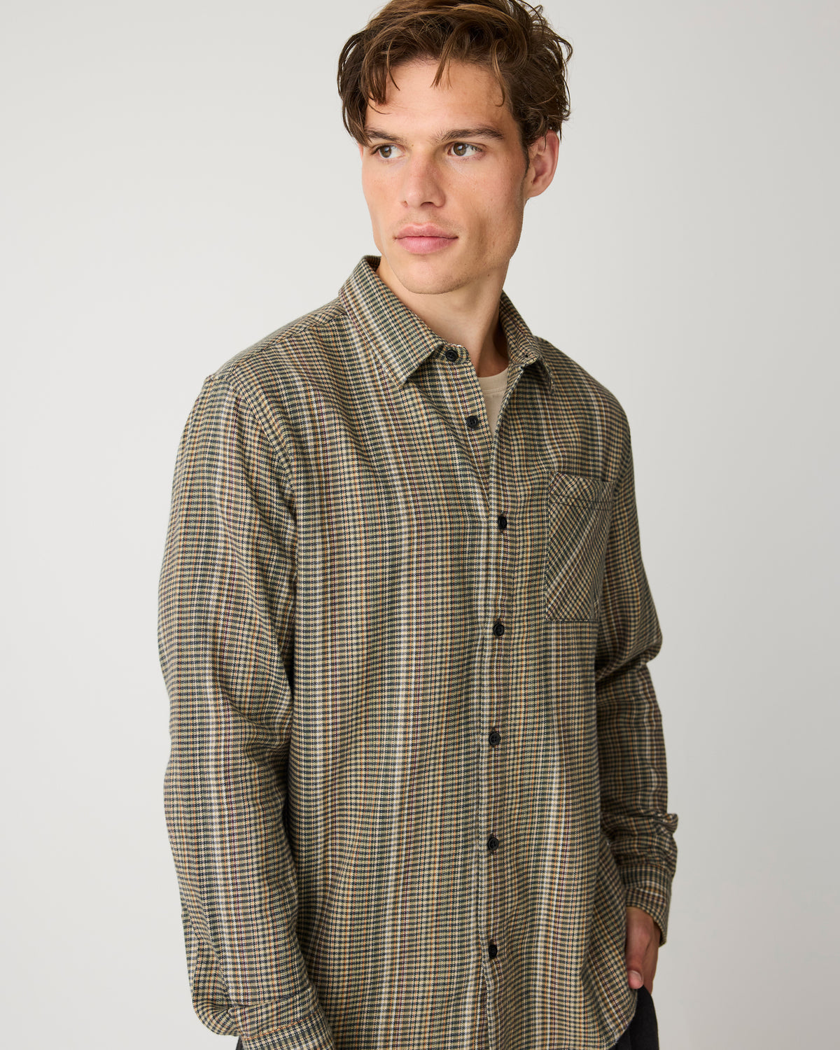 KnowledgeCotton Apparel - MEN Dune regular check shirt Shirts 7032 Multi check