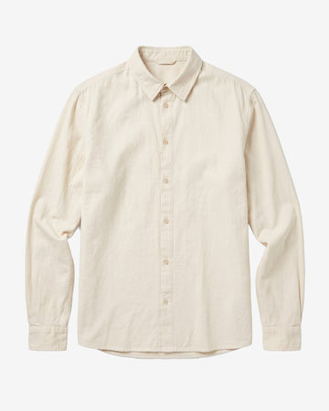 KnowledgeCotton Apparel - MEN Dune regular flannel shirt Shirts 1228 Light feather gray