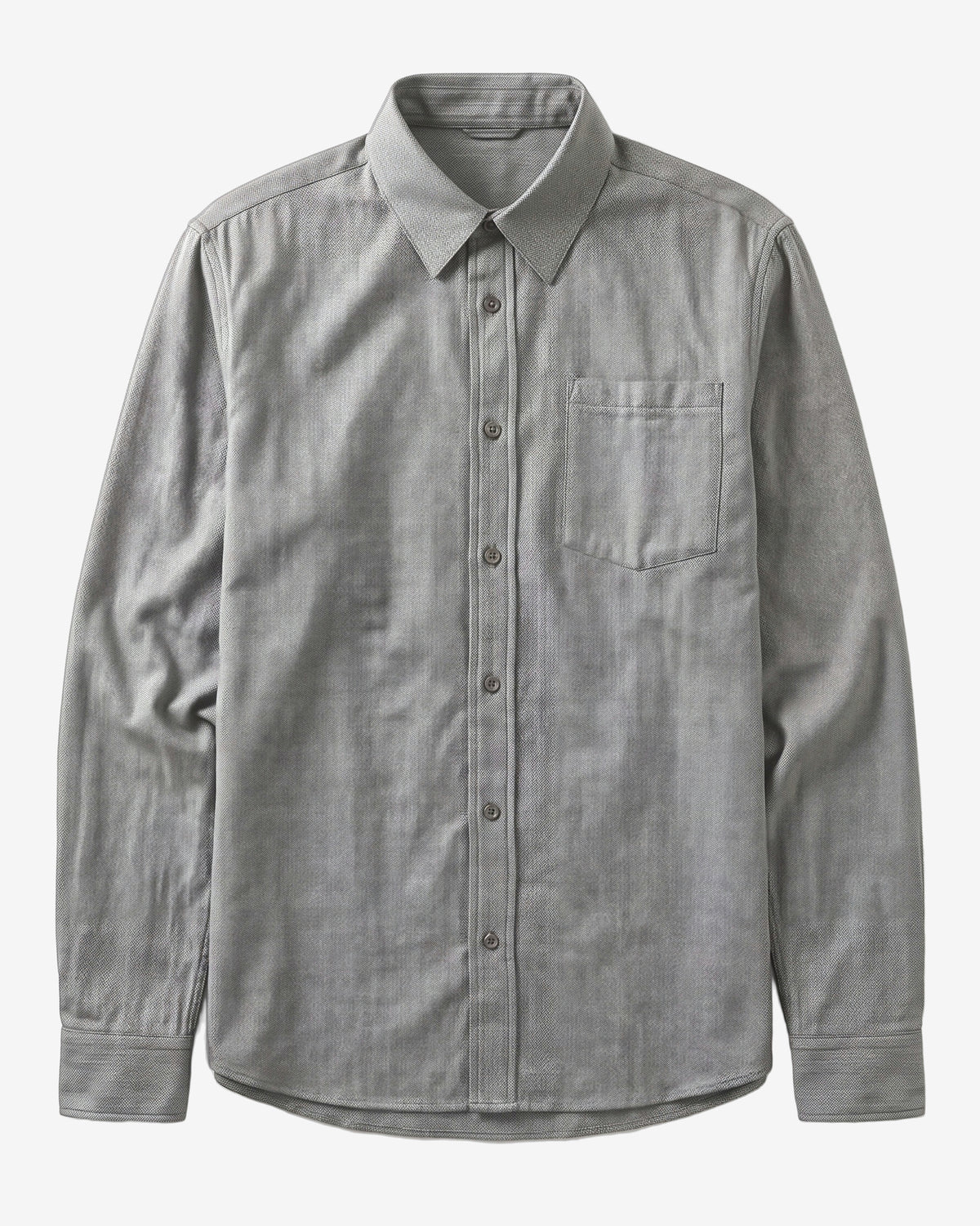 KnowledgeCotton Apparel - MEN Dune regular herringbone shirt Shirts 1487 Chocolate Torte