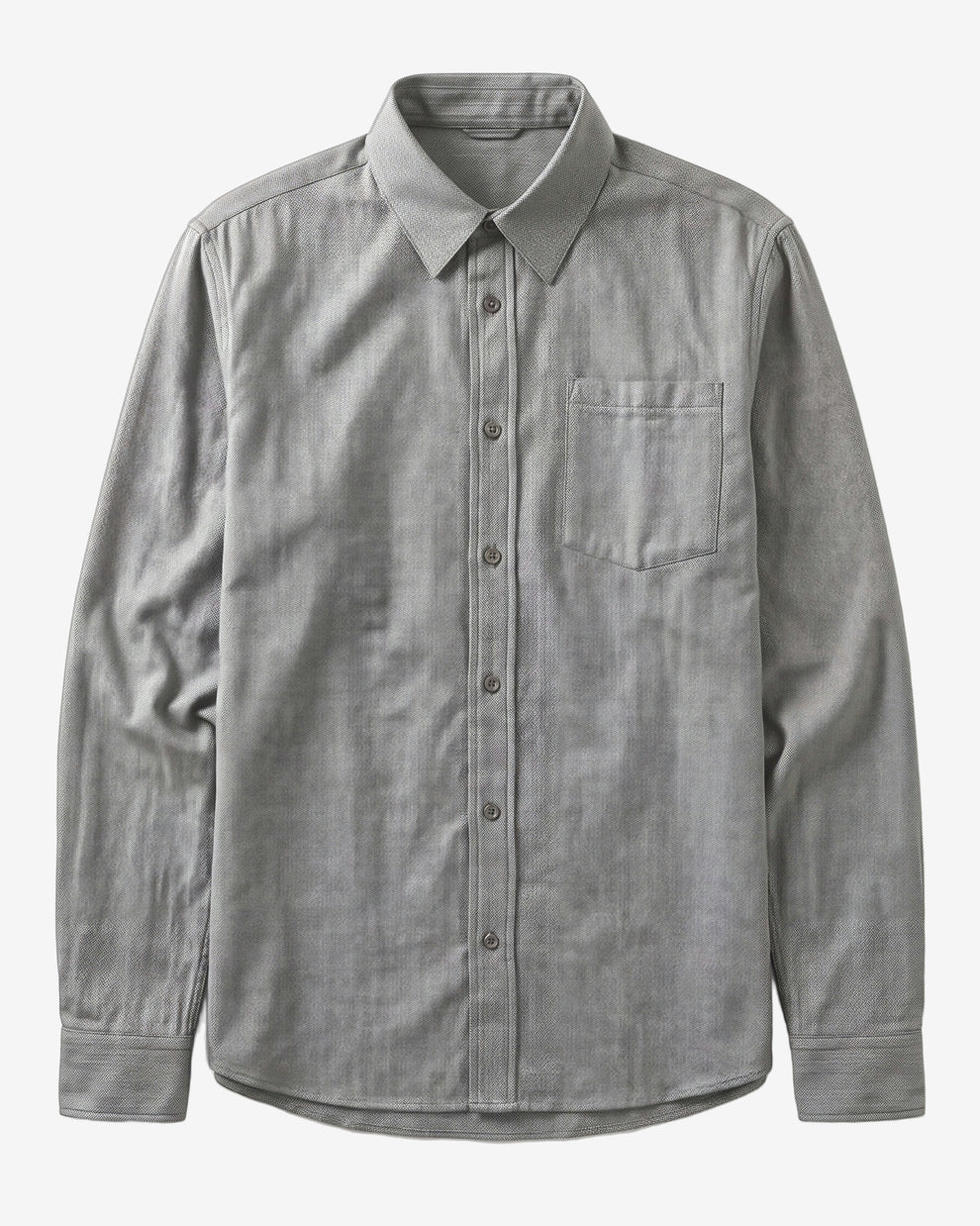 KnowledgeCotton Apparel - MEN Dune regular herringbone shirt Shirts 1487 Chocolate Torte