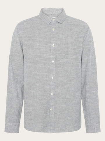 KnowledgeCotton Apparel - MEN Dune regular stripe shirt Shirts 8021 Blue stripe