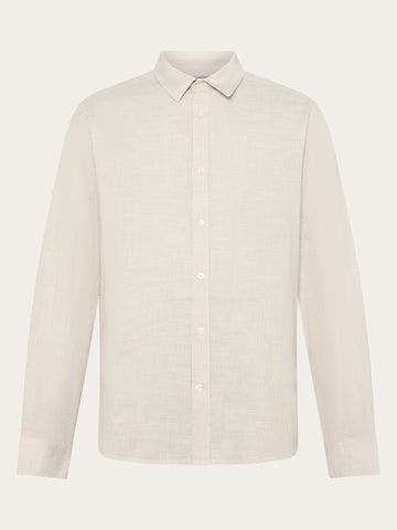 KnowledgeCotton Apparel - MEN Dune regular stripe shirt Shirts 8033 Creme Stripe