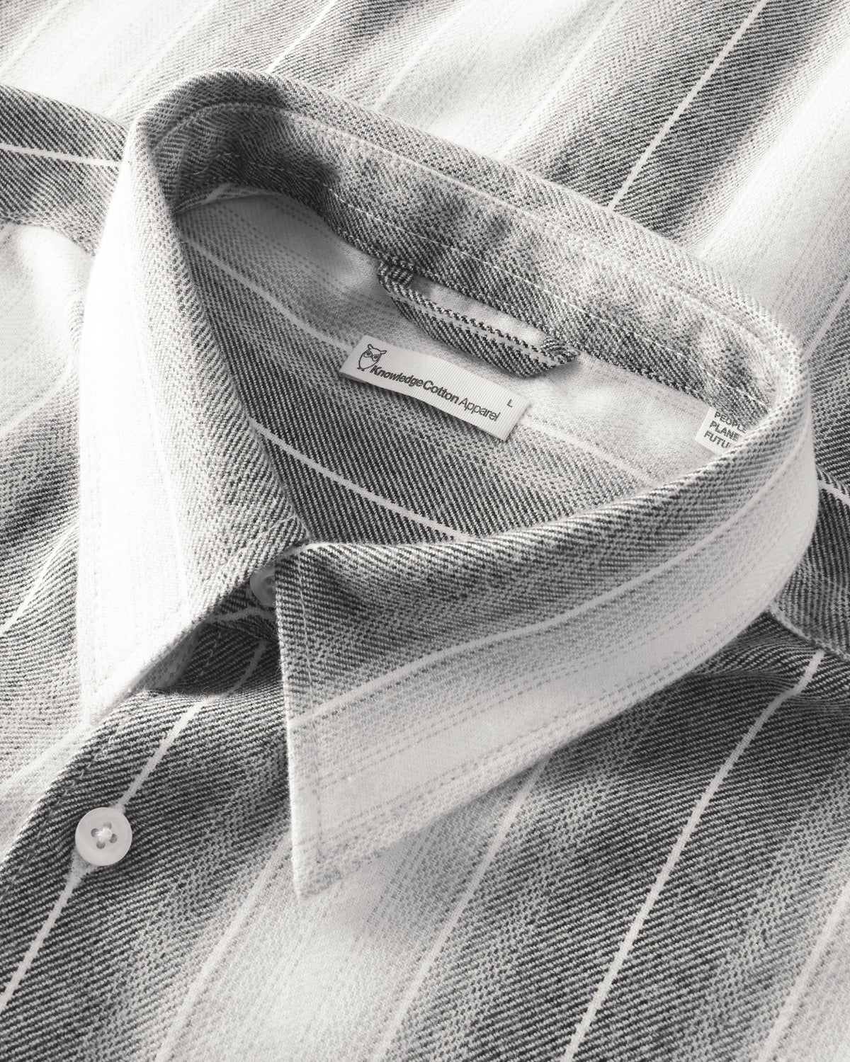 KnowledgeCotton Apparel - MEN Dune regular stripe shirt Shirts 8031 Grey stripe