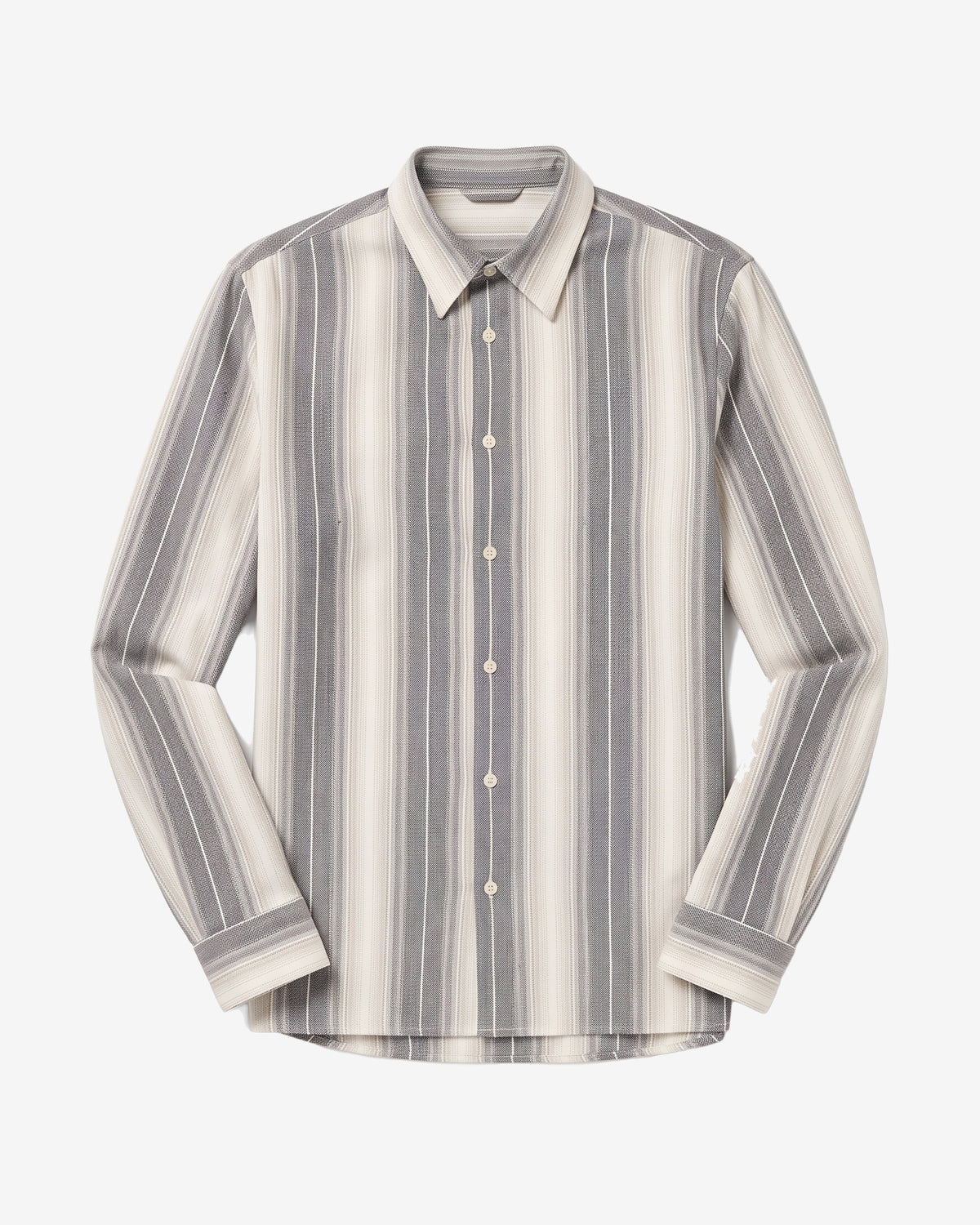 KnowledgeCotton Apparel - MEN Dune regular stripe shirt Shirts 8031 Grey stripe
