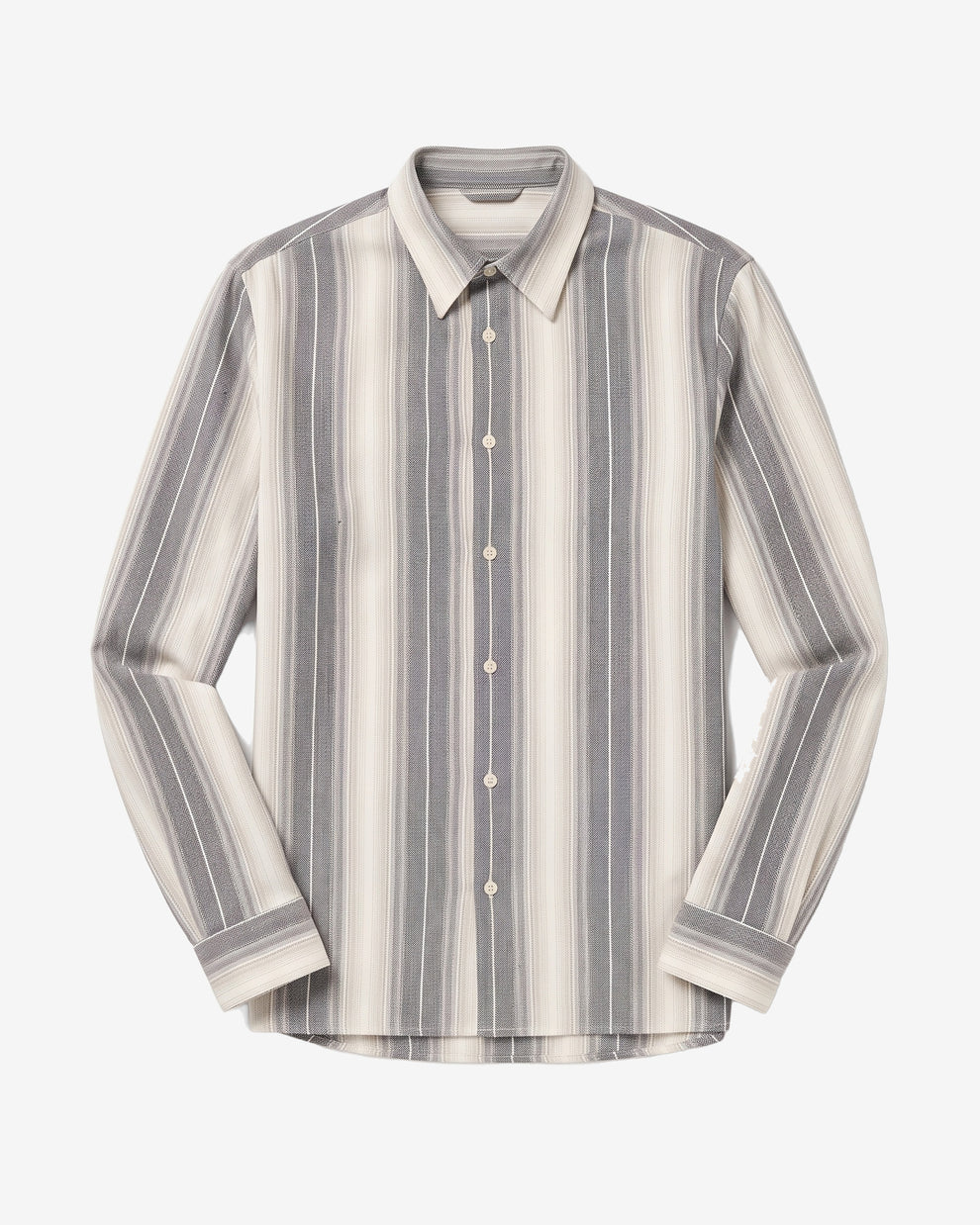 KnowledgeCotton Apparel - MEN Dune regular stripe shirt Shirts 8031 Grey stripe