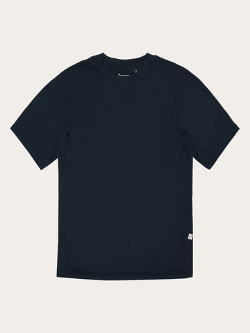 KnowledgeCotton Apparel - MEN Dynamic wool t-shirt T-shirts 1300 Black Jet