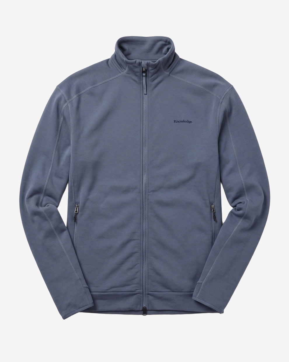 KnowledgeCotton Apparel - MEN Dynamic wool fleece full zip Fleeces 1226 Vintage Indigo