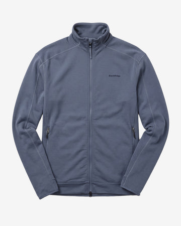 KnowledgeCotton Apparel - MEN Dynamic wool fleece full zip Fleeces 1226 Vintage Indigo