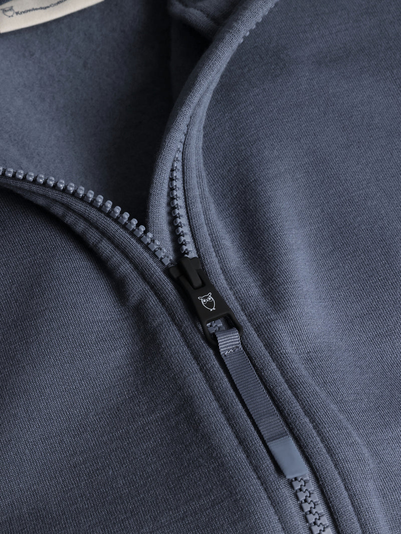 KnowledgeCotton Apparel - MEN Dynamic wool fleece full zip Fleeces 1226 Vintage Indigo