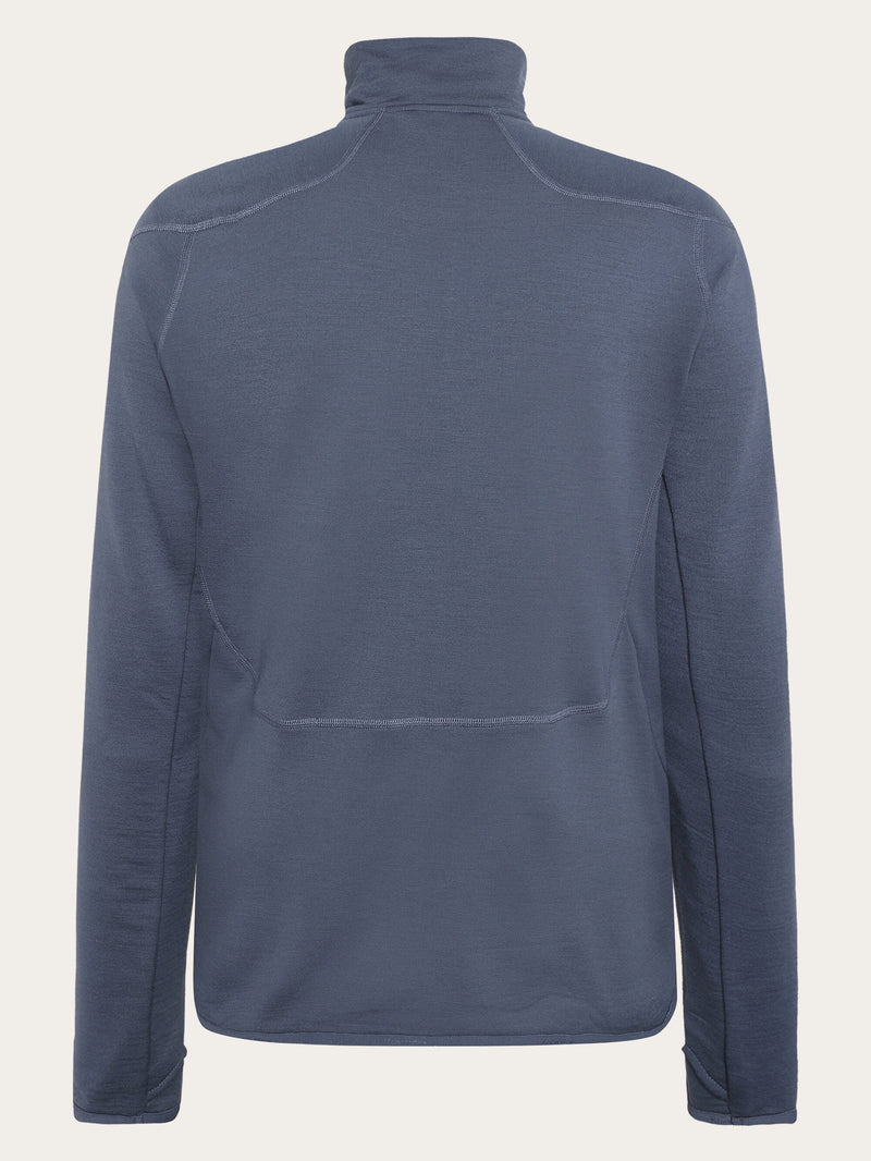 KnowledgeCotton Apparel - MEN Dynamic wool fleece full zip Fleeces 1226 Vintage Indigo