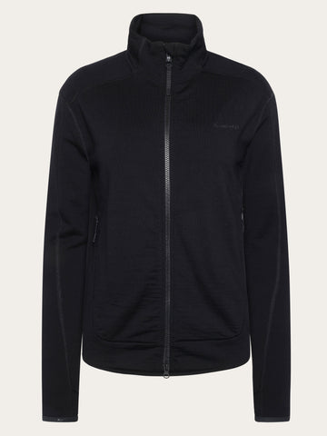 KnowledgeCotton Apparel - WMN Dynamic wool fleece full zip Fleeces 1300 Black Jet
