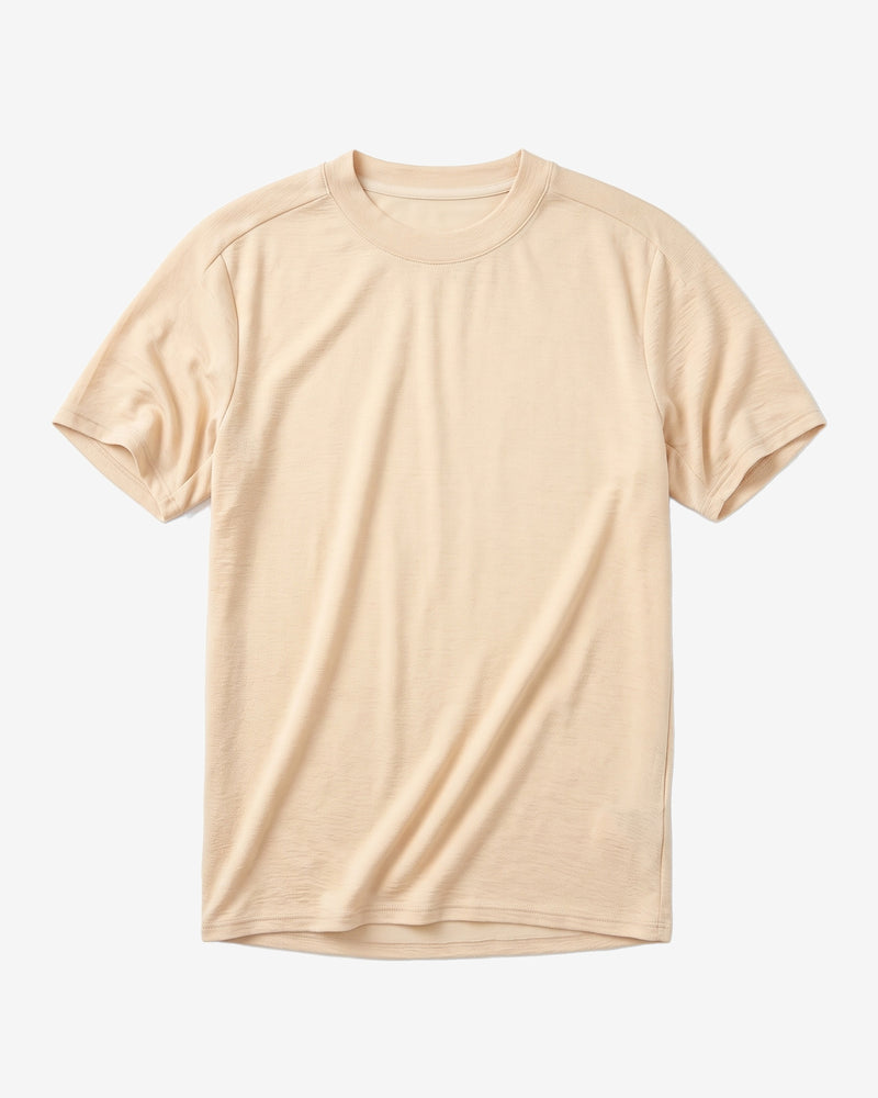 KnowledgeCotton Apparel - MEN Dynamic wool t-shirt T-shirts 1228 Light feather gray