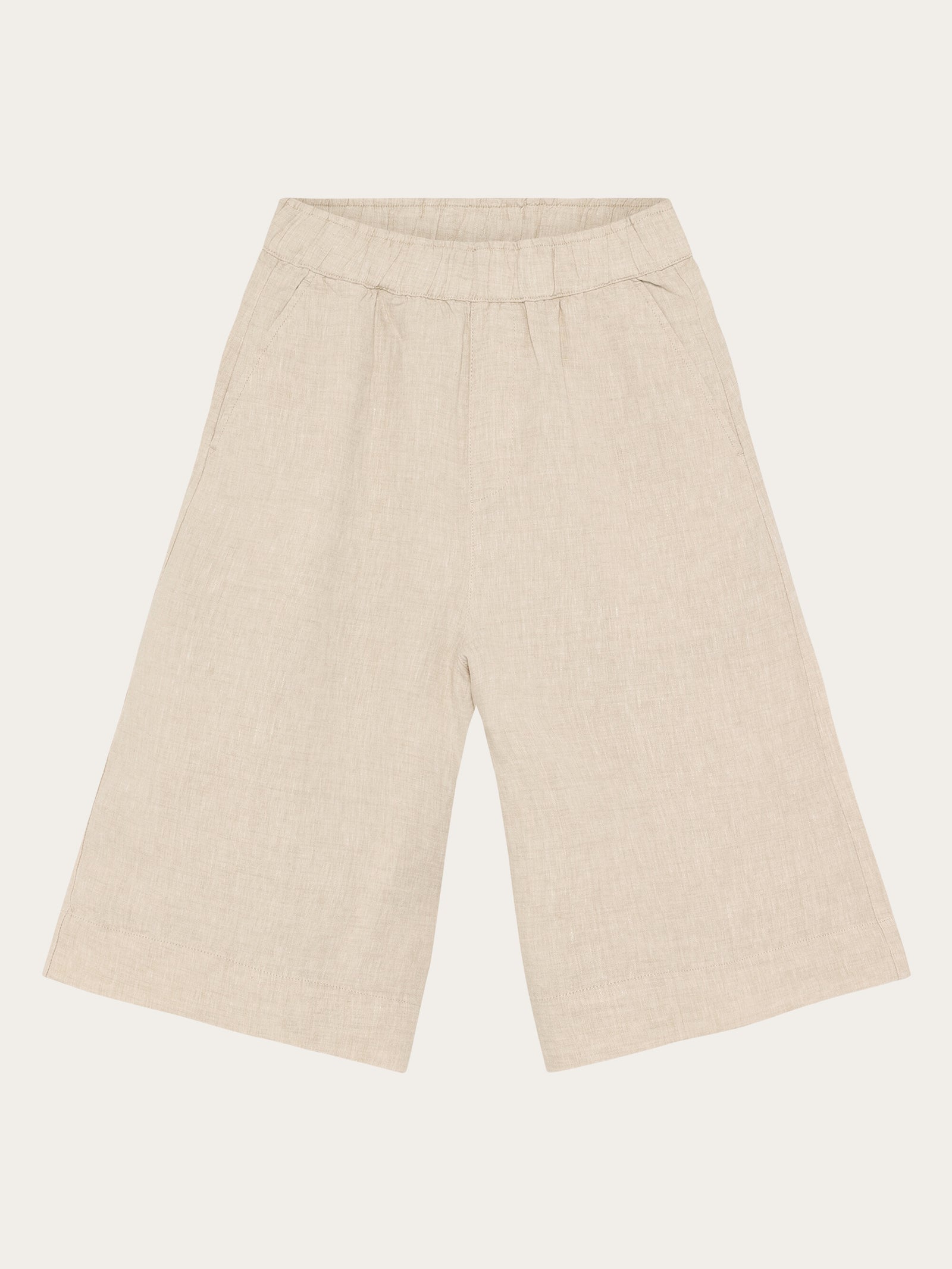 INSCRIRE×6(ROKU)COTTONHOLESHORTSLEEVETOP EVE culotte high-rise wide linen shorts - GOTS/Vegan