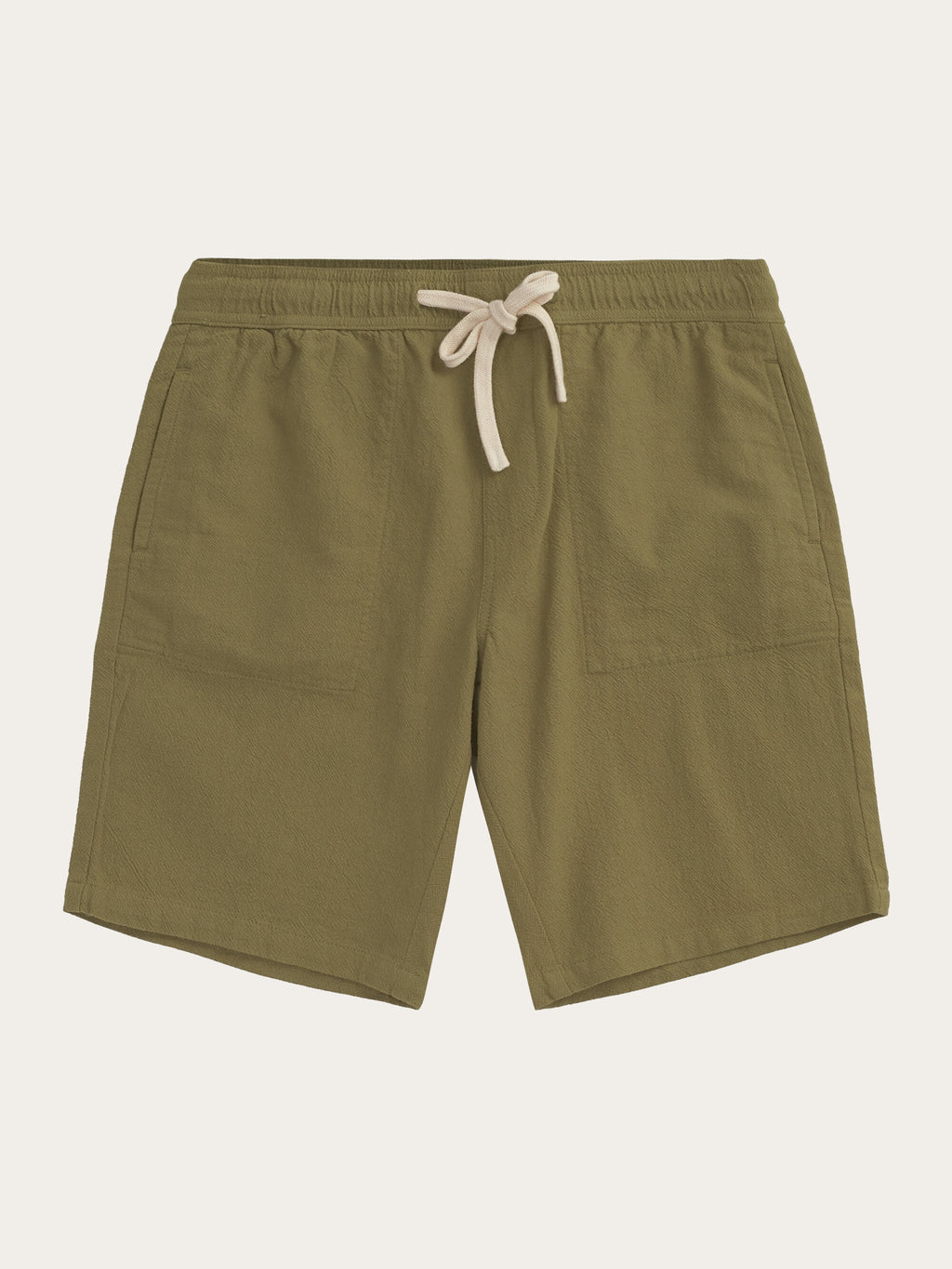 Buy FIG loose crushed cotton shorts GOTS Vegan Burned Olive from KnowledgeCotton Apparel