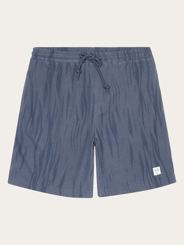 KnowledgeCotton Apparel - MEN FIG loose fit Northern Lights bouclé shorts - GOTS/Vegan Shorts 1226 Vintage Indigo