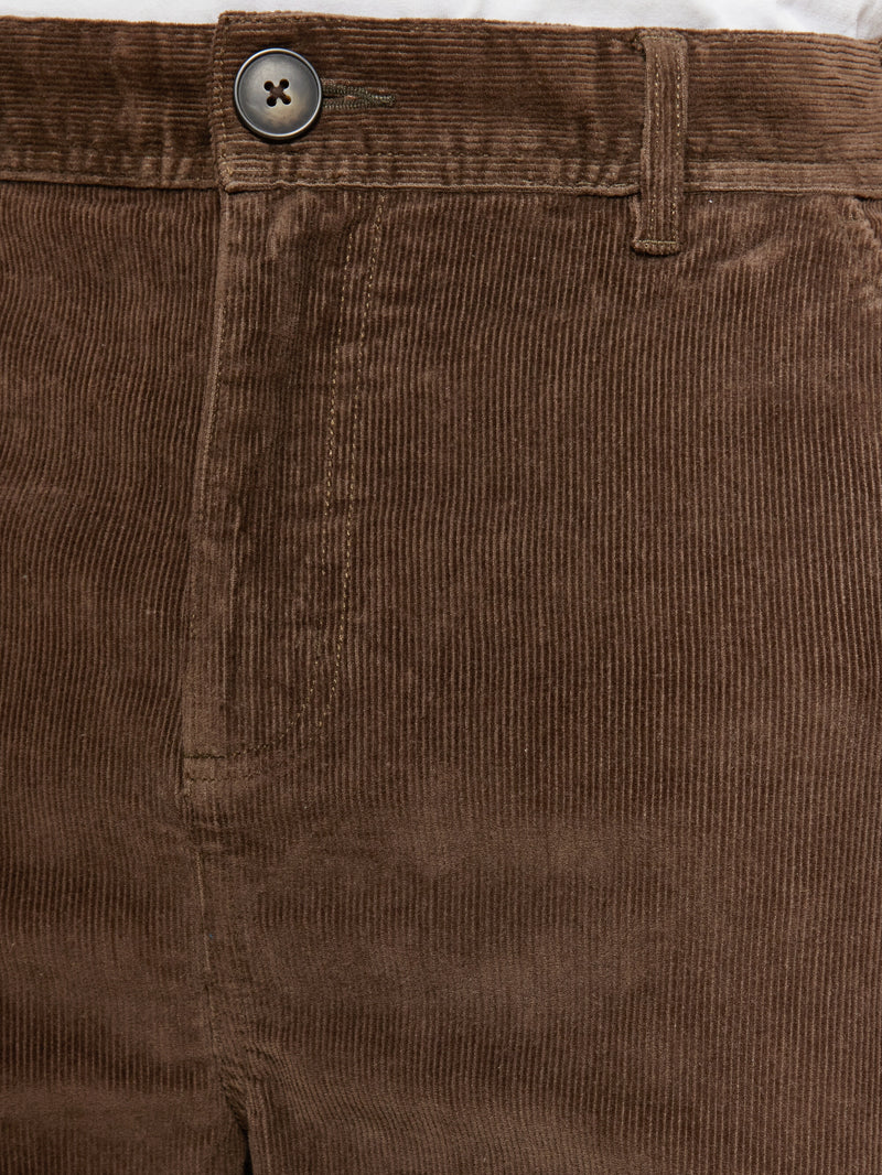 KnowledgeCotton Apparel - MEN FLINT wide corduroy chino pants Pants 1243 Demitasse (brown)