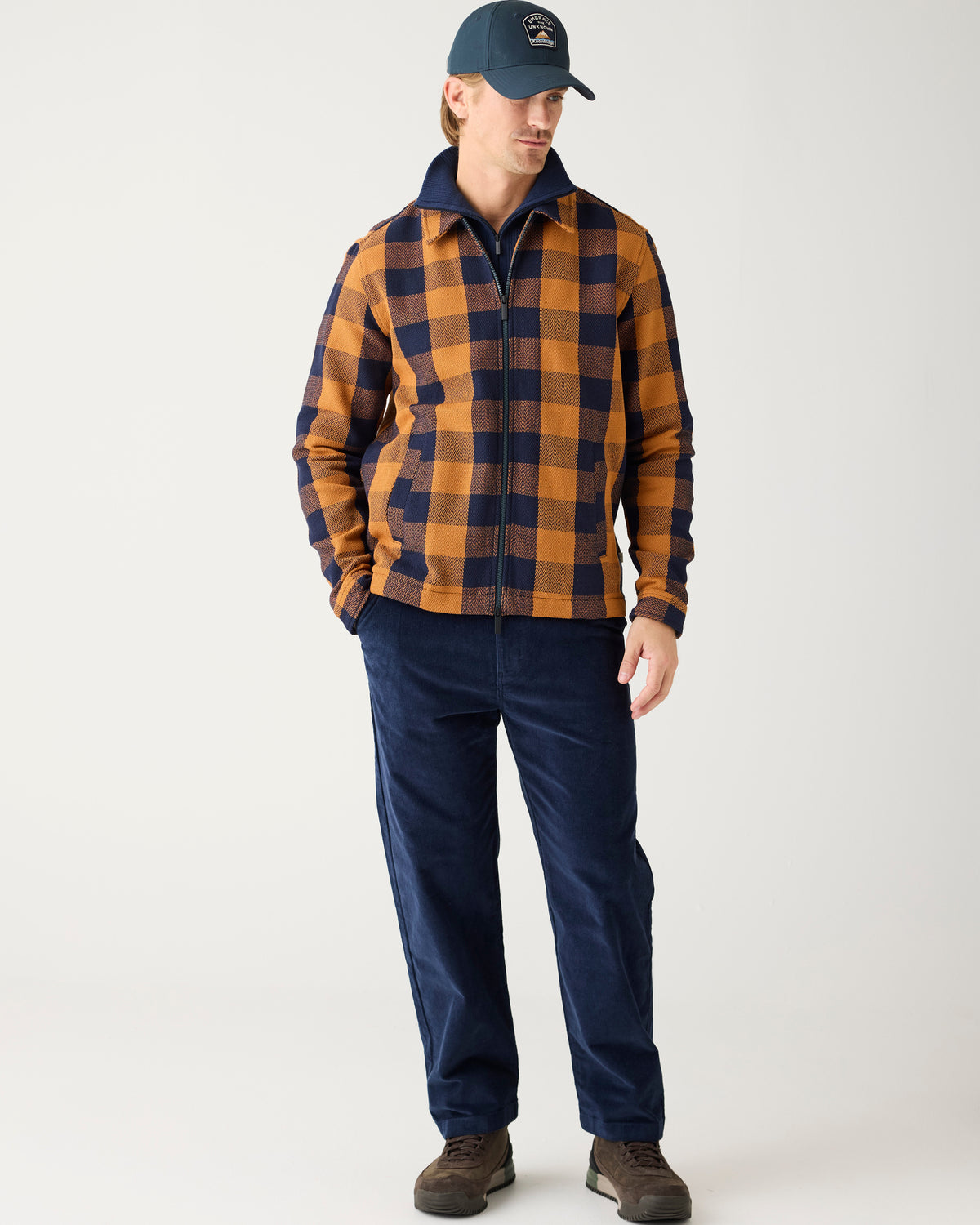 KnowledgeCotton Apparel - MEN FLINT wide corduroy chino pants Pants 1412 Night Sky