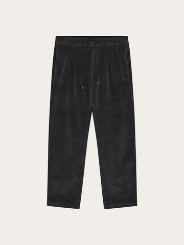 KnowledgeCotton Apparel - MEN Fig comfort corduroy pants Pants 1300 Black Jet