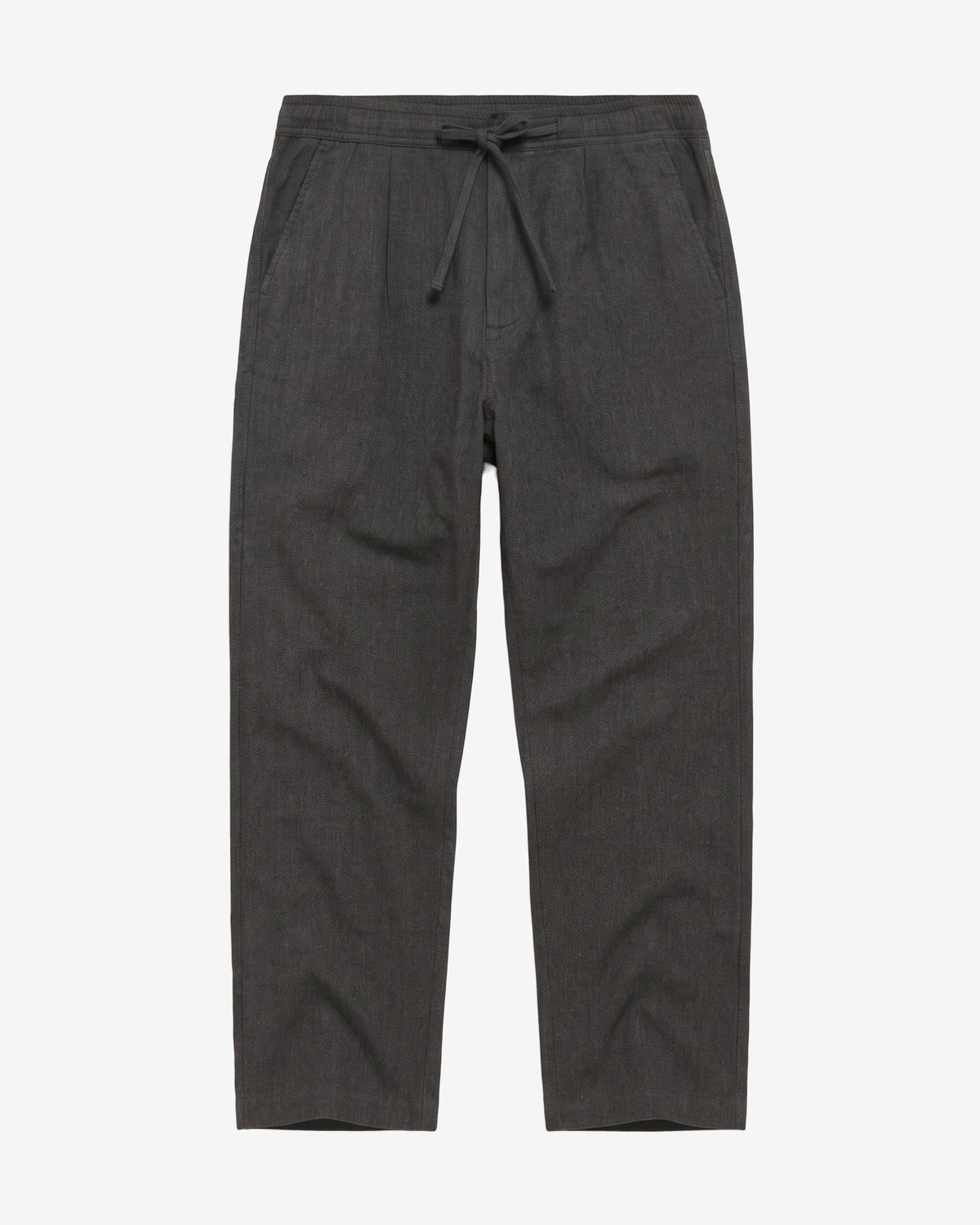 KnowledgeCotton Apparel - MEN Fig comfort herringbone pants Pants 1073 Dark Grey Melange
