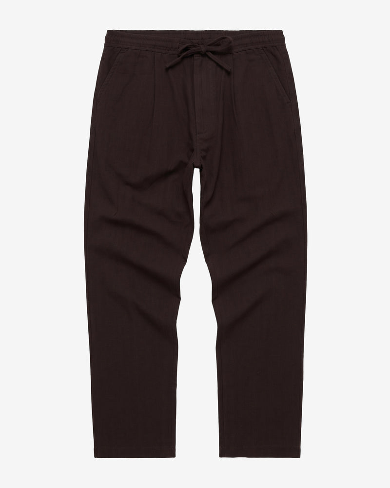 KnowledgeCotton Apparel - MEN Fig comfort herringbone pants Pants 1487 Chocolate Torte