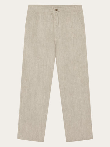 KnowledgeCotton Apparel - MEN Fig loose linen-mix pants Pants 1228 Light feather gray