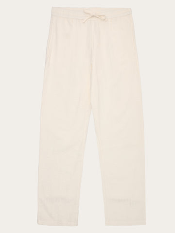 KnowledgeCotton Apparel - MEN Fig loose seersucker pants Pants 1387 Egret