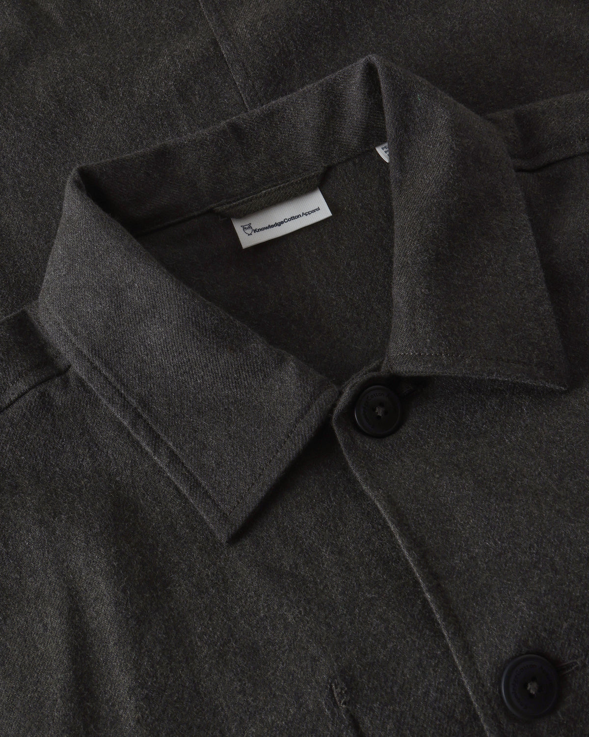 KnowledgeCotton Apparel - MEN Flannel overshirt Overshirts 1090 Forest Night