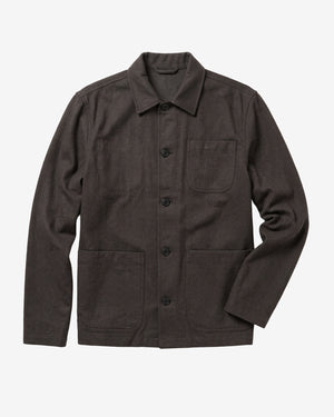 KnowledgeCotton Apparel - MEN Flannel overshirt Overshirts 1090 Forest Night