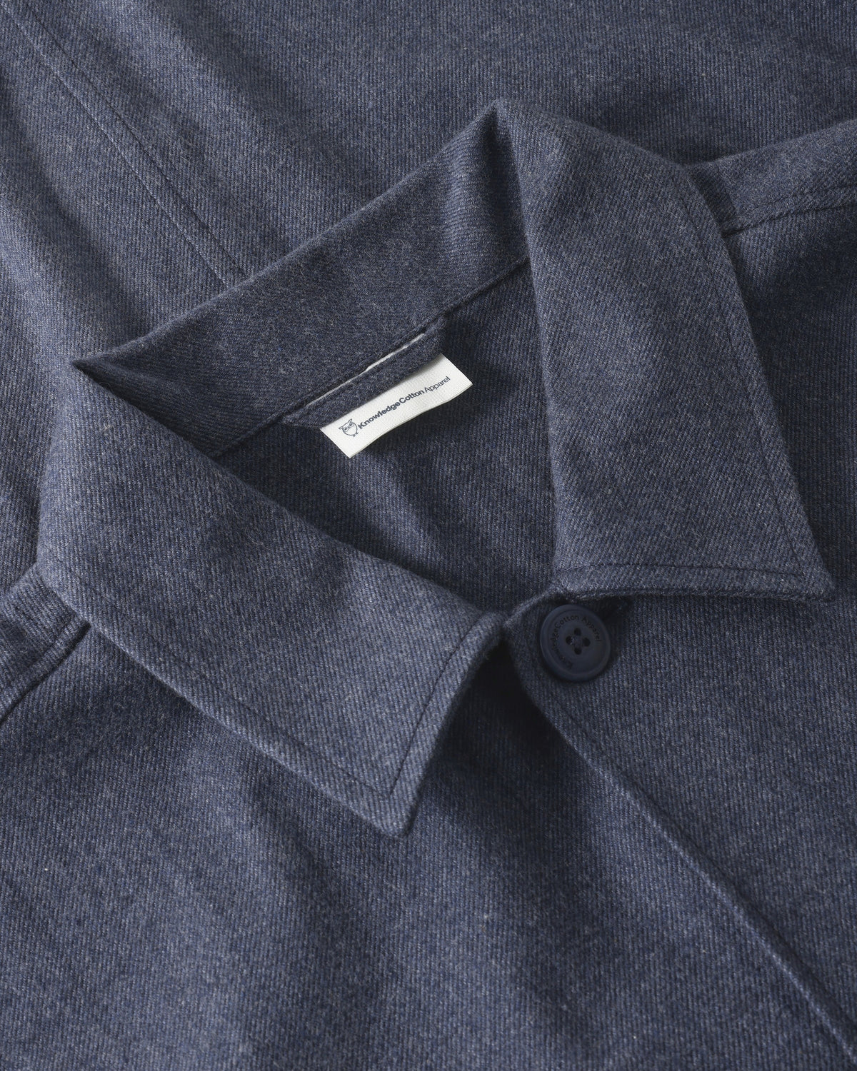 KnowledgeCotton Apparel - MEN Flannel overshirt Overshirts 1226 Vintage Indigo