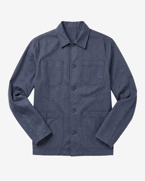 KnowledgeCotton Apparel - MEN Flannel overshirt Overshirts 1226 Vintage Indigo