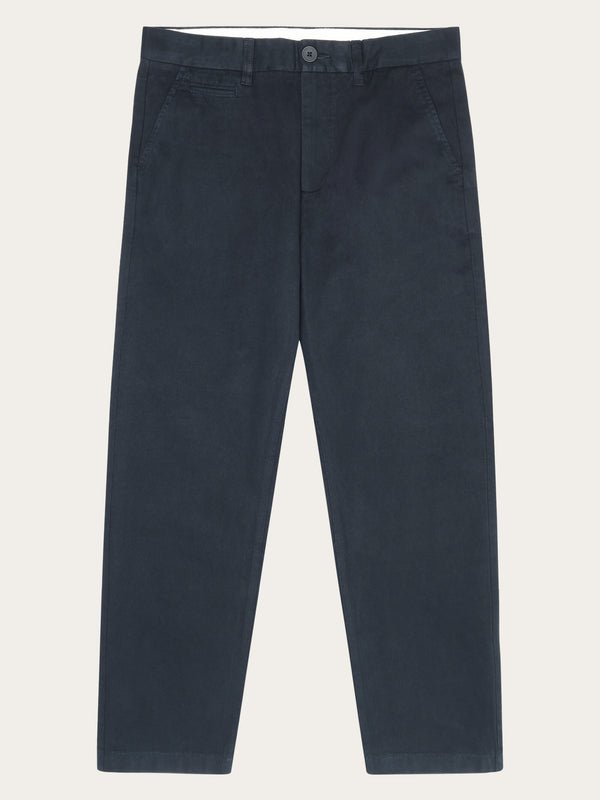 KnowledgeCotton Apparel - MEN Flint wide chino pants Pants 1001 Total Eclipse