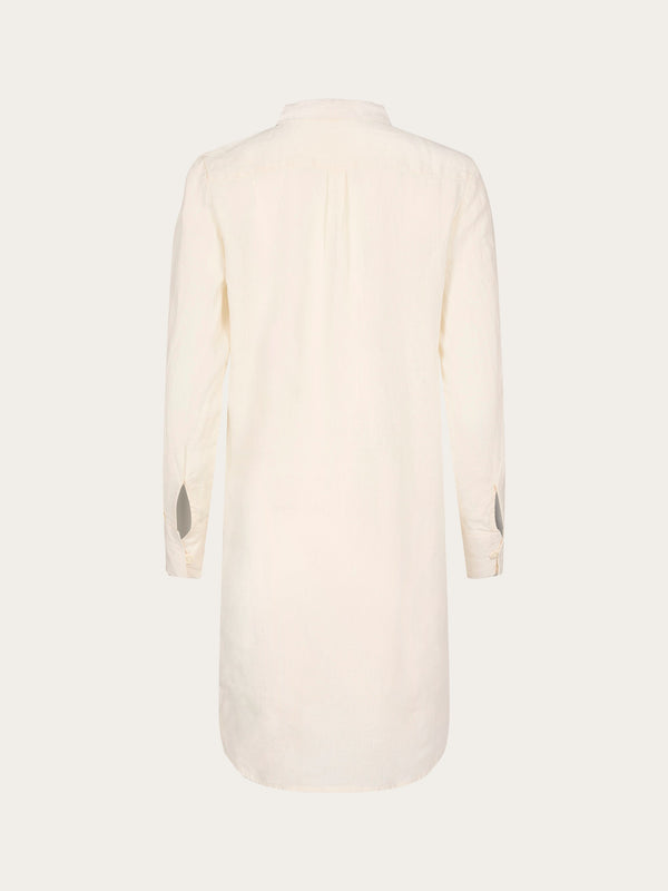 KnowledgeCotton Apparel - WMN HEATHER classic linen dress Dresses 1348 Buttercream