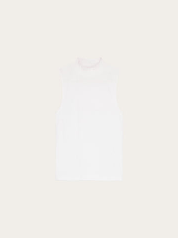 KnowledgeCotton Apparel - WMN High neck rib top T-shirts 1007 Star White